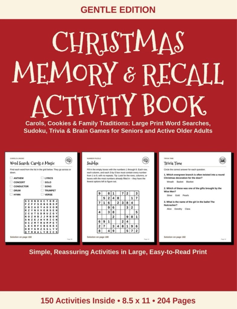 Cover of Christmas Memory & Recall Activity Book, Gentle Edition