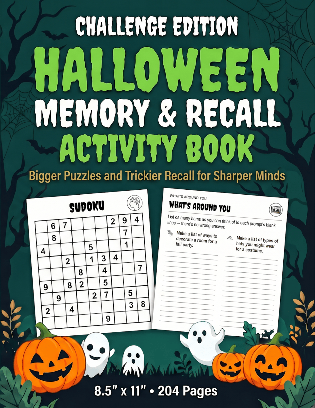 Now Available: The Halloween Memory & Recall Activity Book, Challenge Edition